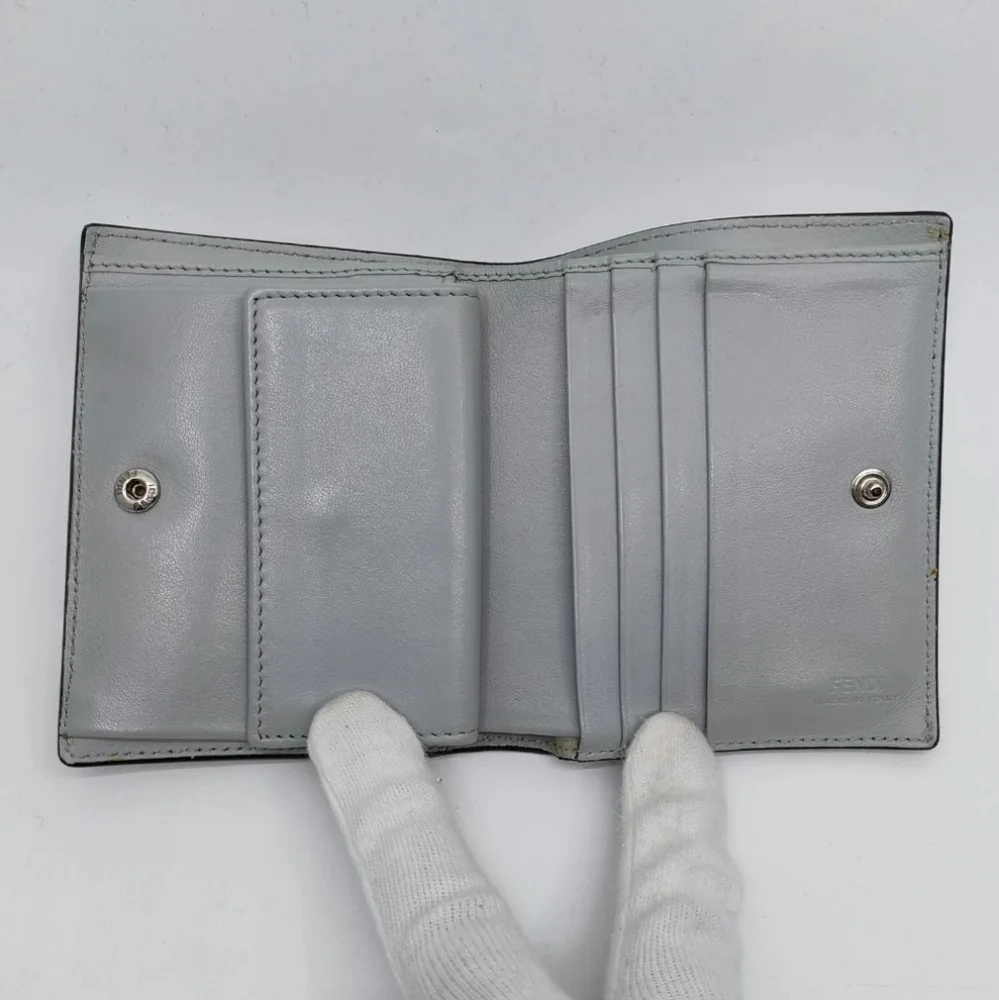 Fendi Wallet Gray Leather